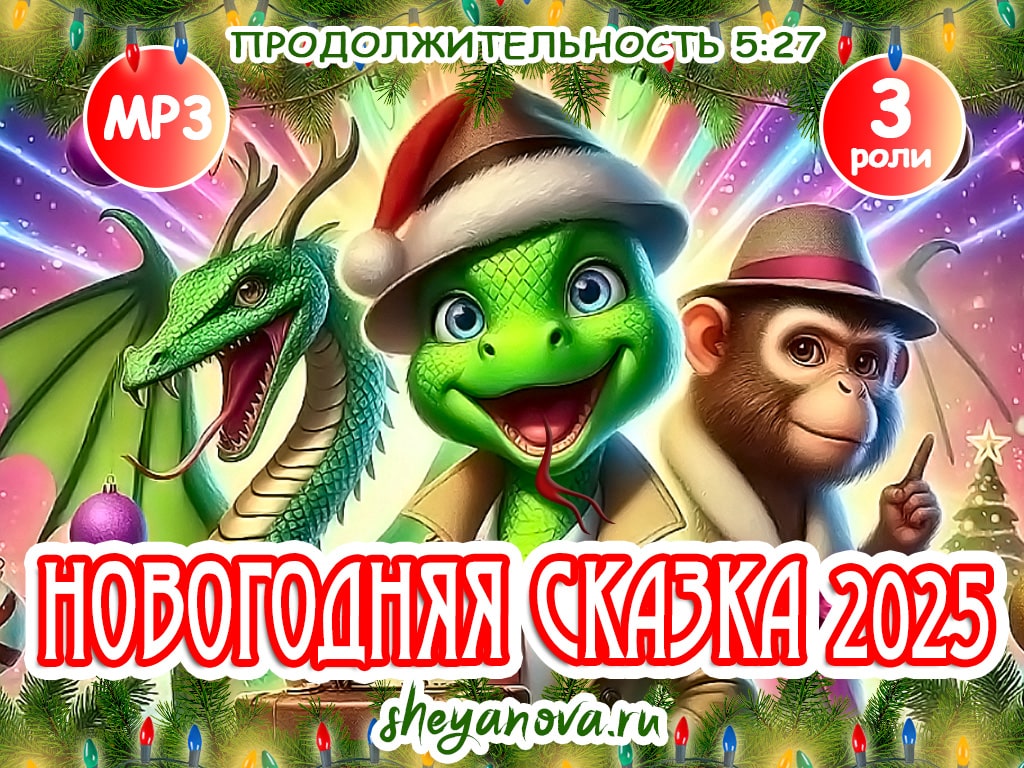 музыкальная сказка для взрослых на новый год 2025 про Змею, Дракона и Обезьяну